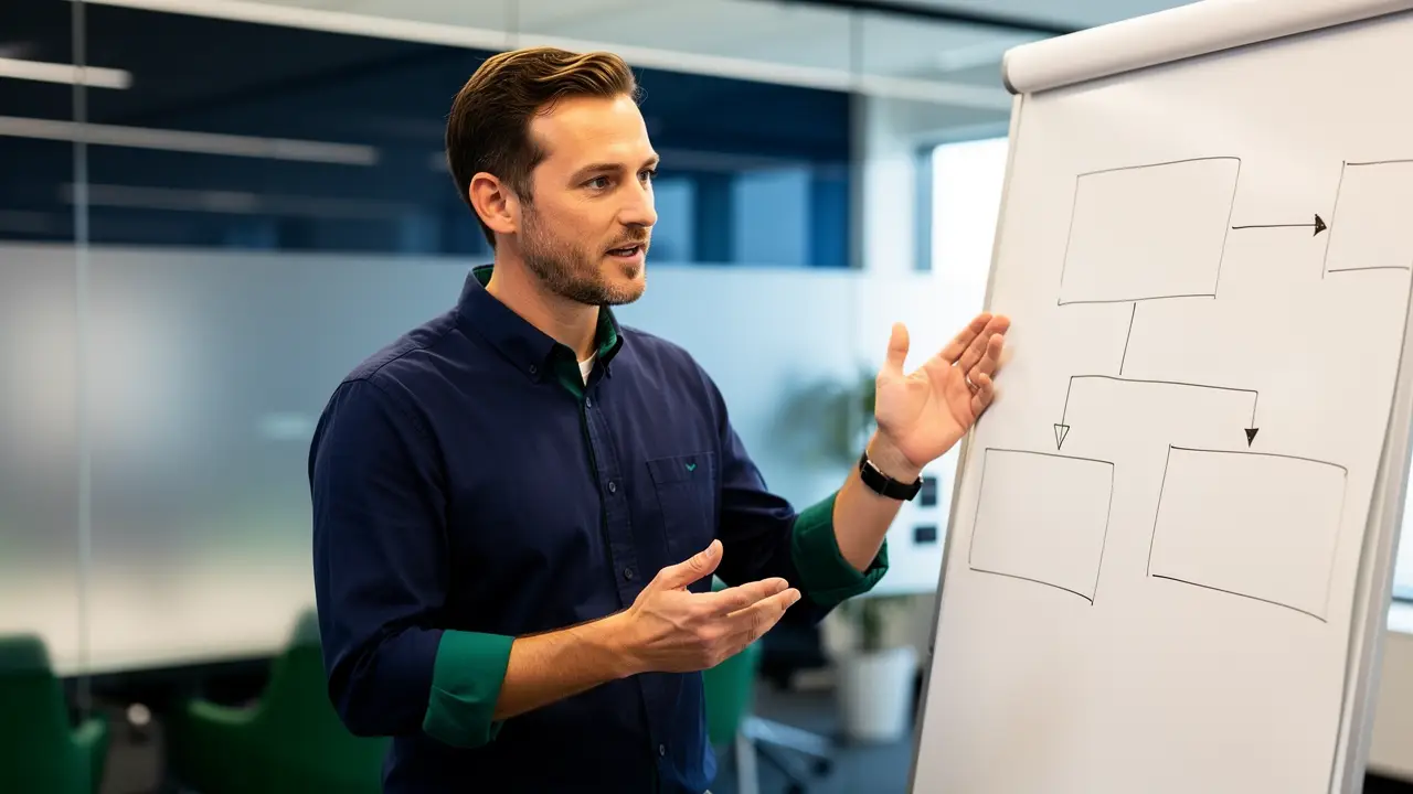 Explaining the difference between AI agents and agentic AI at a whiteboard