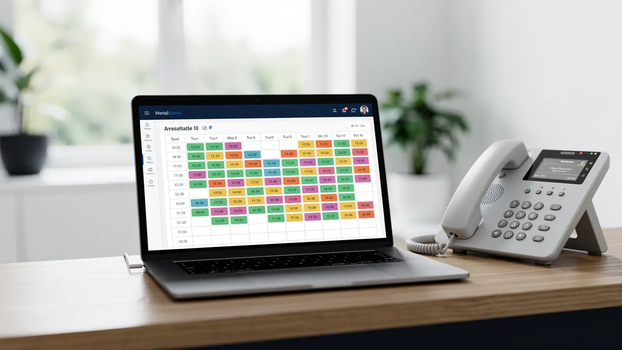 Appointments booked automatically on a clinic reception calendar