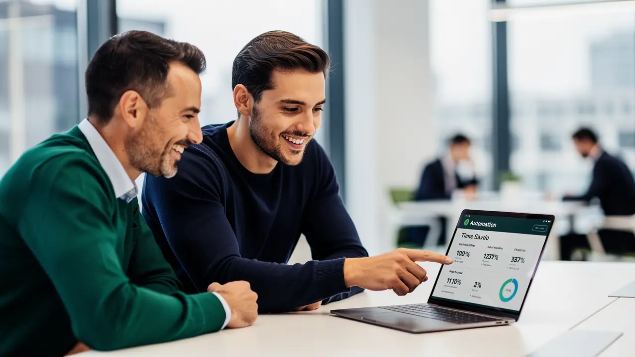 Presenting automation results with real time-saved metrics to a happy client