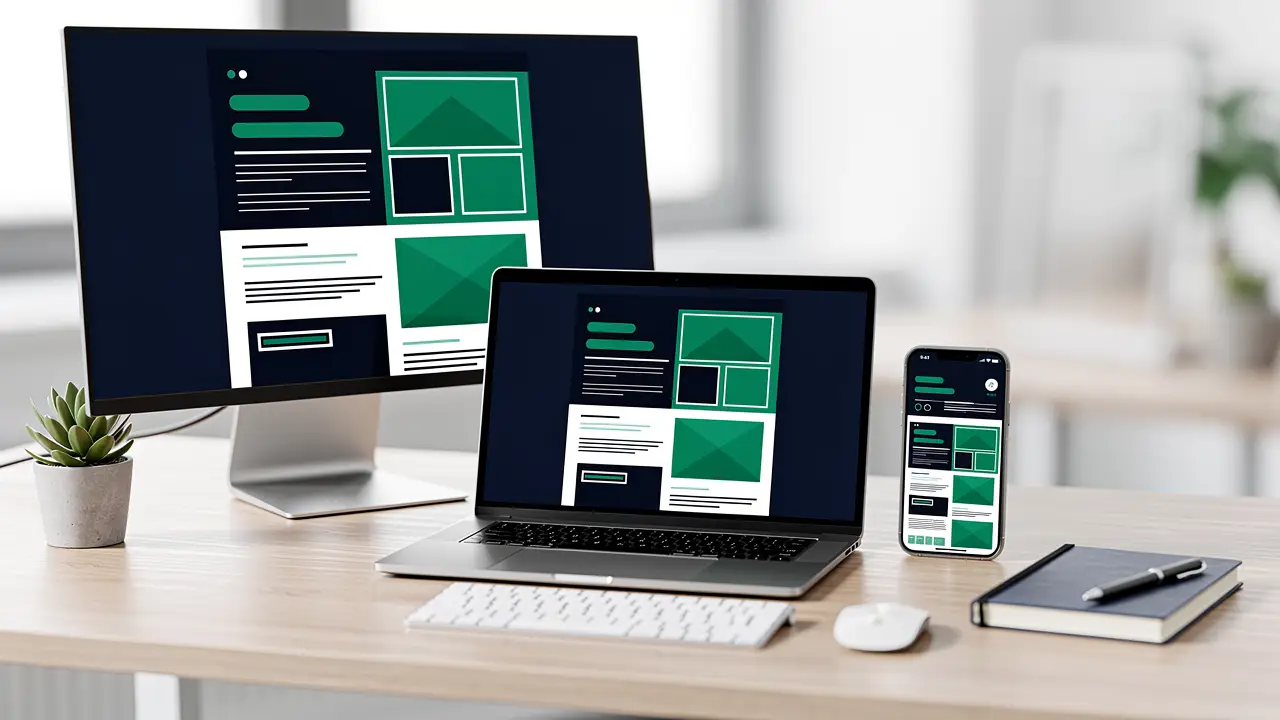 The same responsive email tested across desktop, laptop and phone