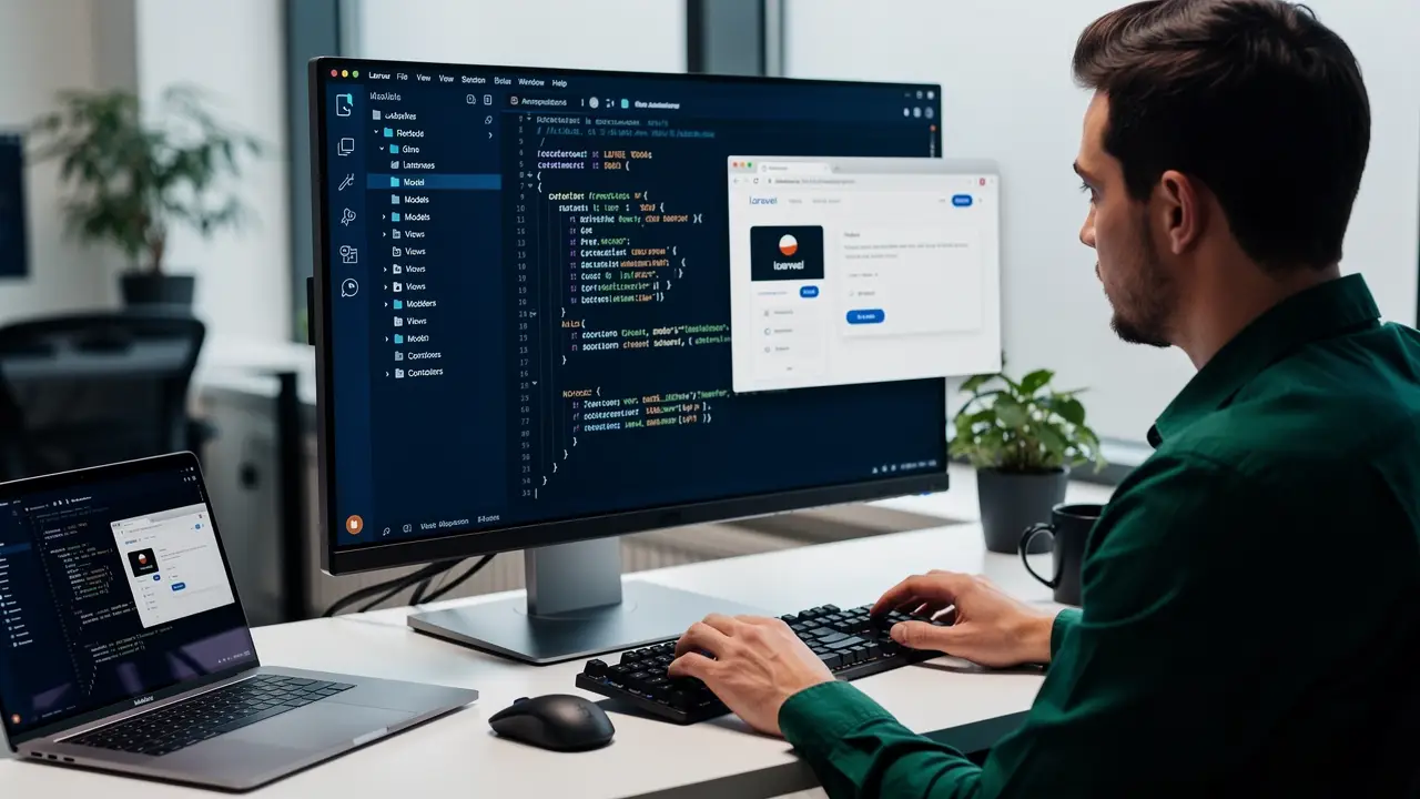 Building a Laravel web application with MVC structure and a browser preview