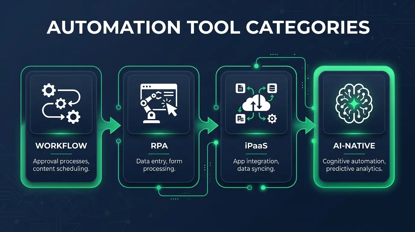 Small business owner choosing a business process automation tool on a laptop with a coffee