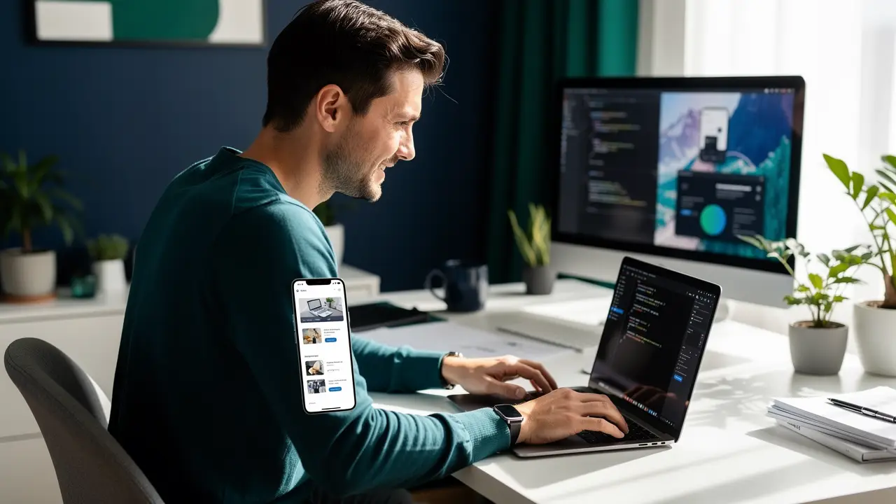 A learner building a real job-ready portfolio project