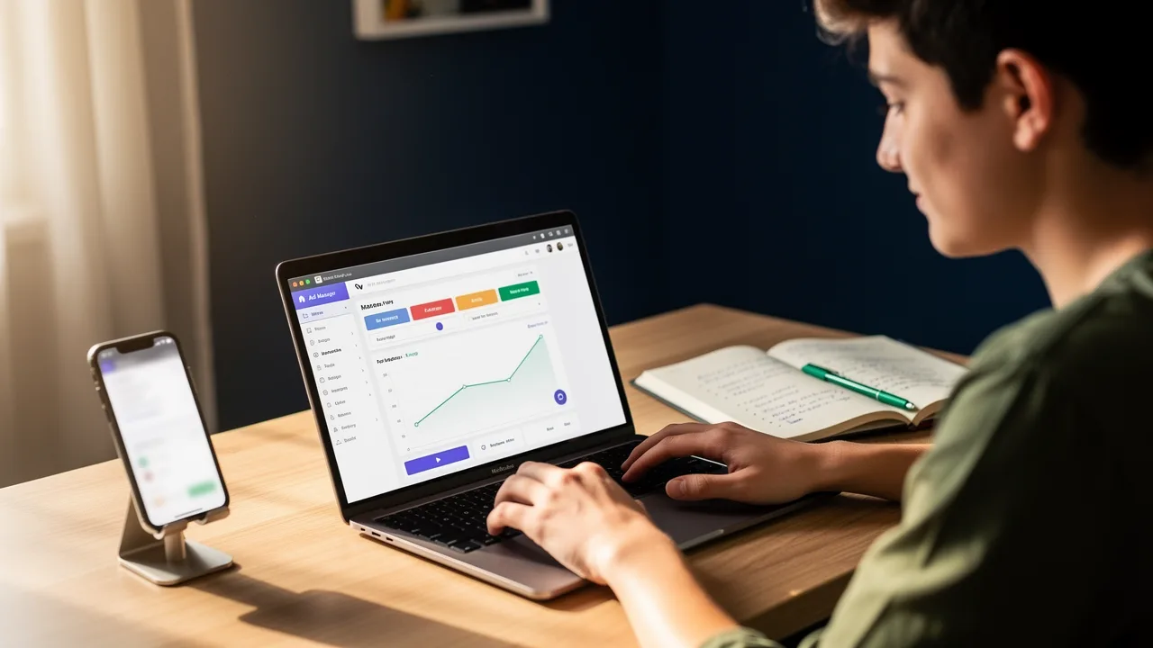 Beginner running a real digital marketing campaign to build experience
