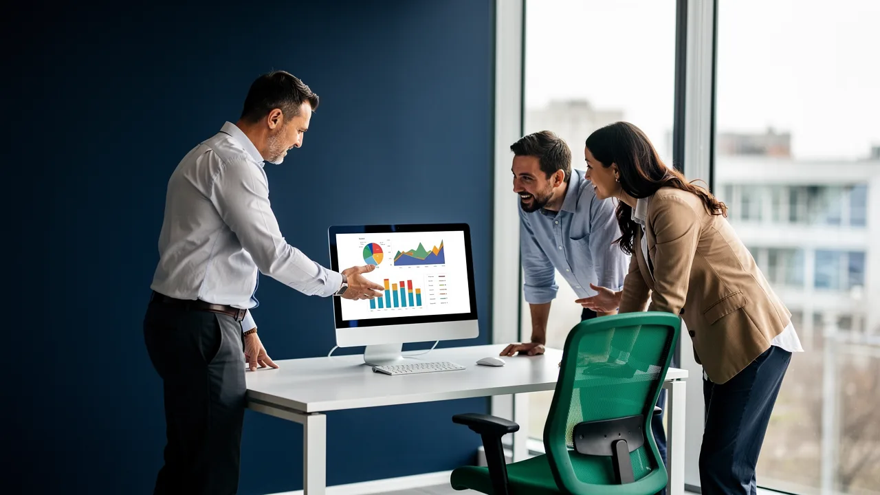 Ecommerce analyst presenting a clear finding to the team