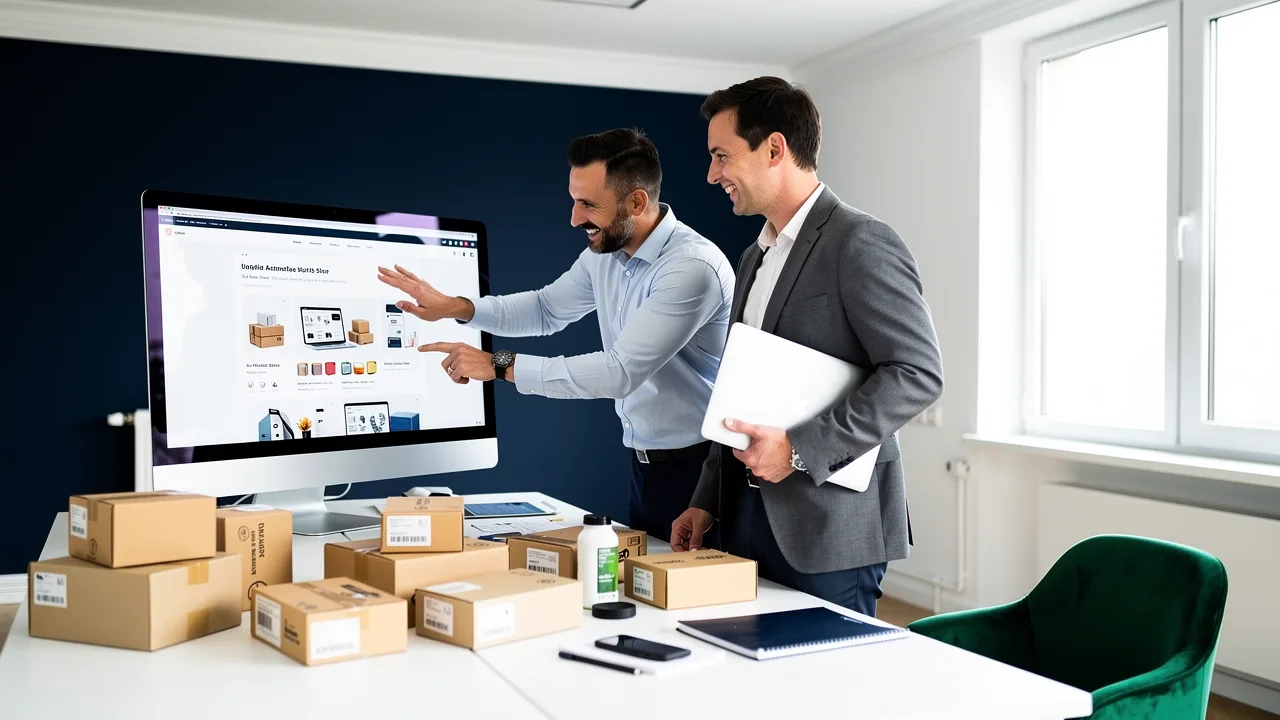 Developer and ecommerce specialist working together on a store launch