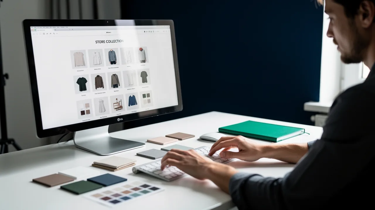 Ecommerce merchandiser arranging products on collection pages