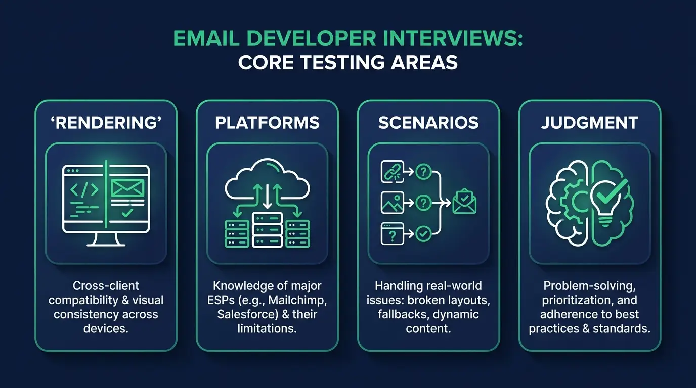 What email developer interviews test: rendering, platforms, scenarios and judgment