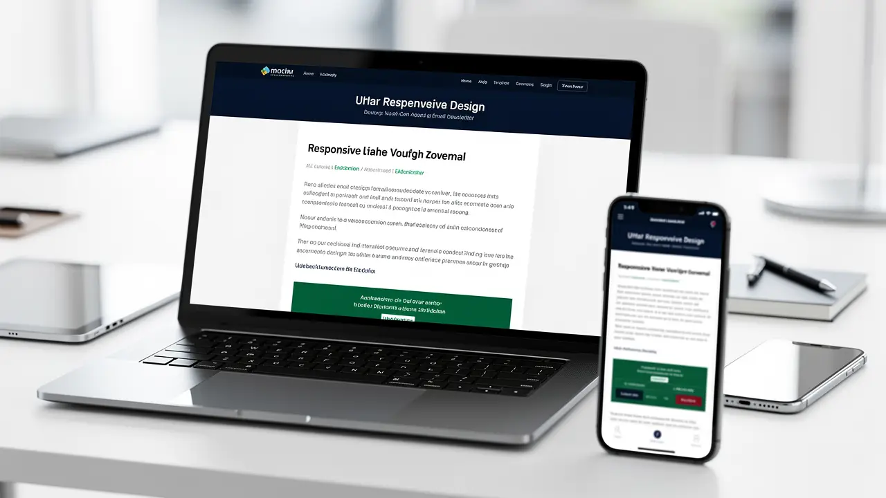 A responsive email design rendering cleanly across phone and laptop