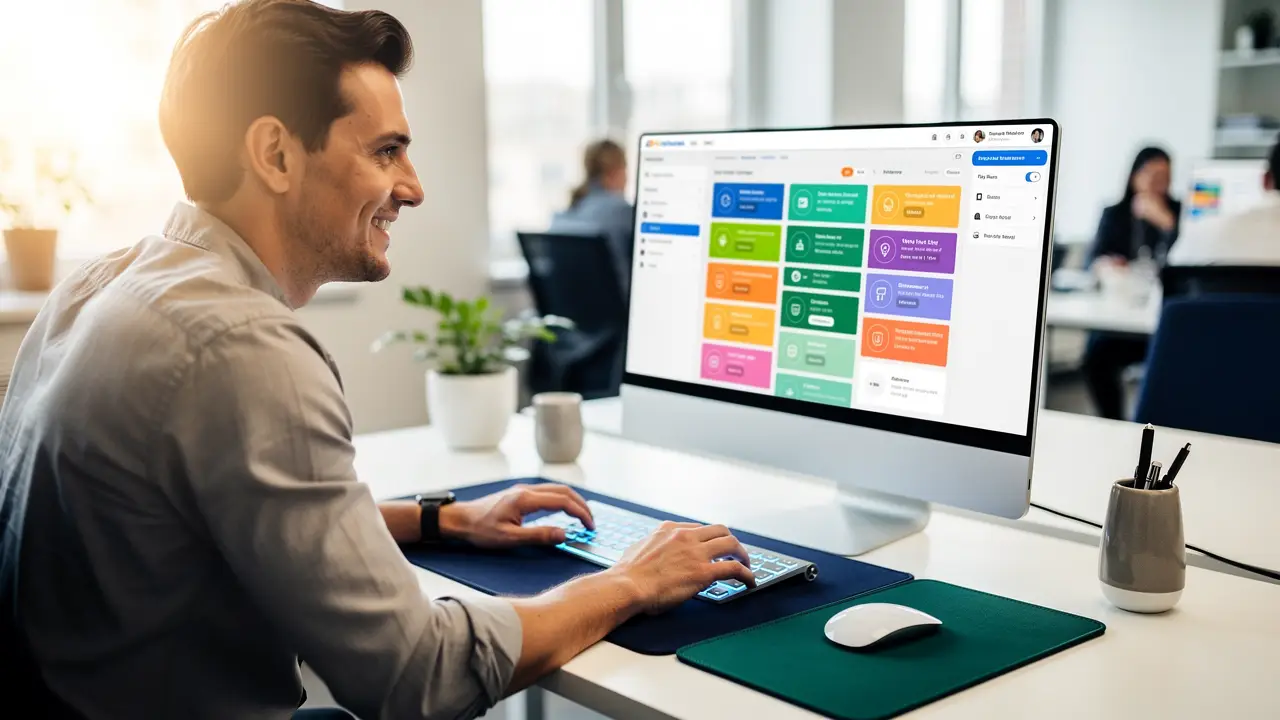 Email marketing dashboard showing open rates, click rates and automated campaign flows