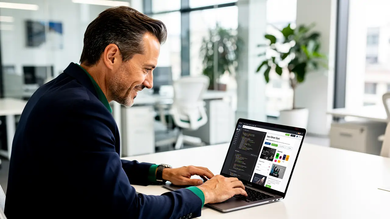 A hiring manager reviewing a strong front-end developer portfolio