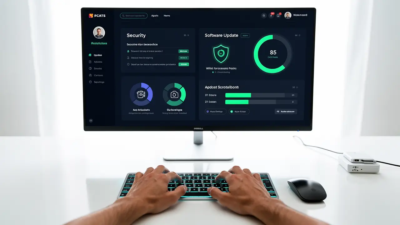 Updating pages and products inside a CMS on a monitor