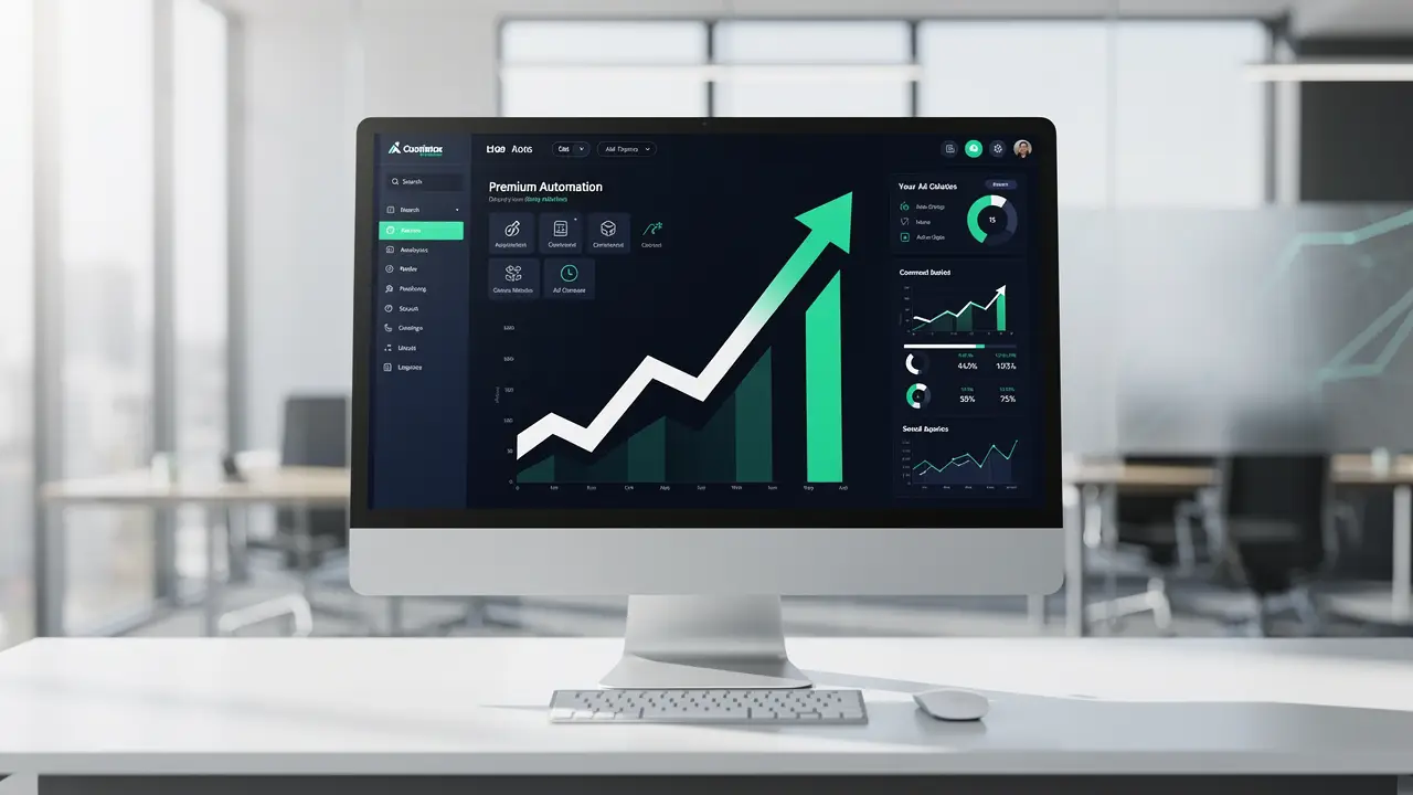A human and an AI collaborating on an automated workflow, partnership concept