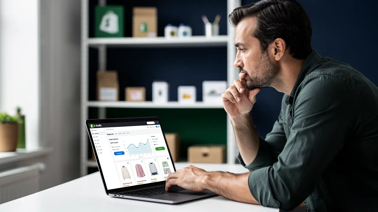 A new Shopify store owner deciding between built-in email and an upgrade