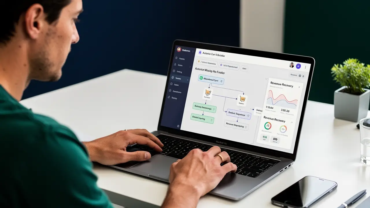 An email specialist setting up an abandoned-cart flow that recovers store revenue