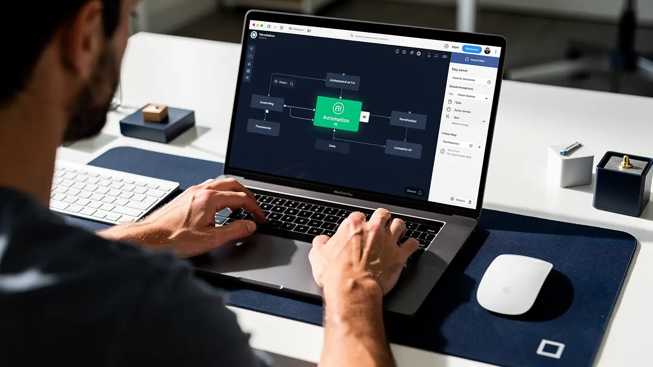 A beginner running their first successful n8n workflow at home