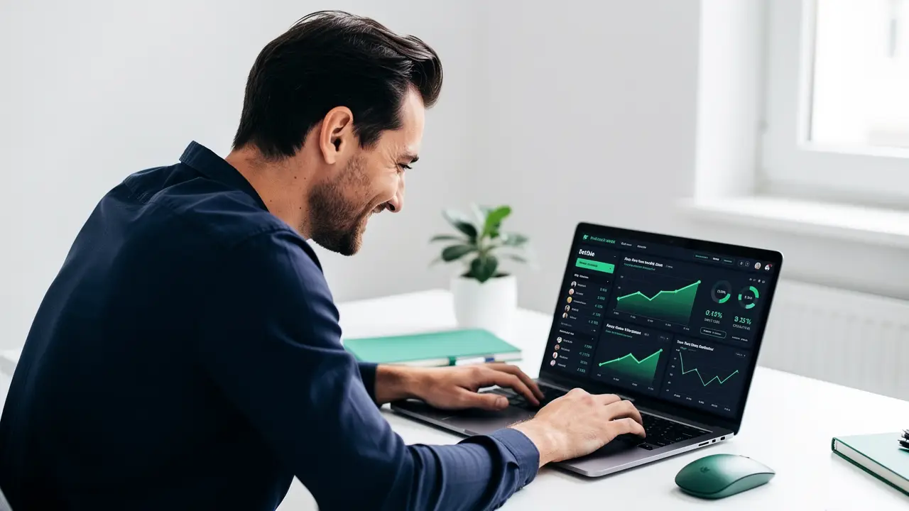 An automation freelancer reviewing time saved across client workflows