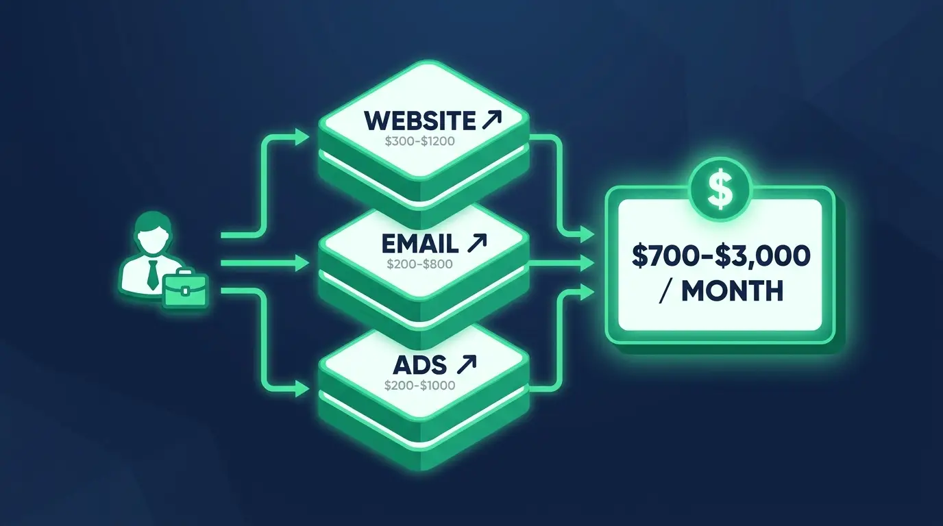 One client branching into website, email and ad revenue streams worth $700-$3,000 a month
