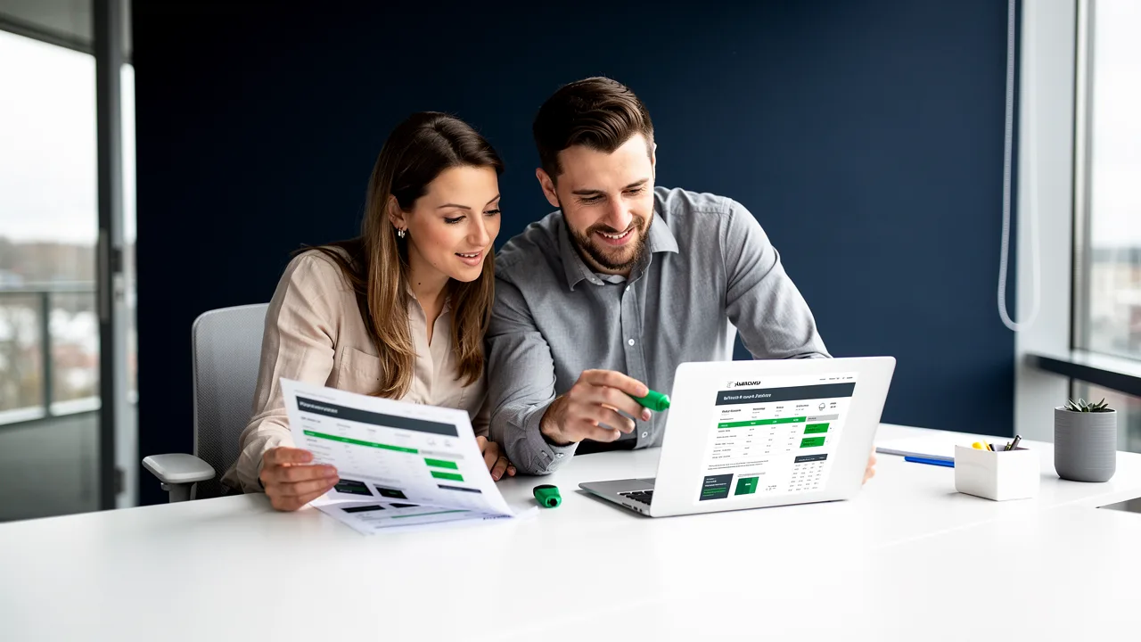 SEO coordinator reviewing a site audit with a colleague