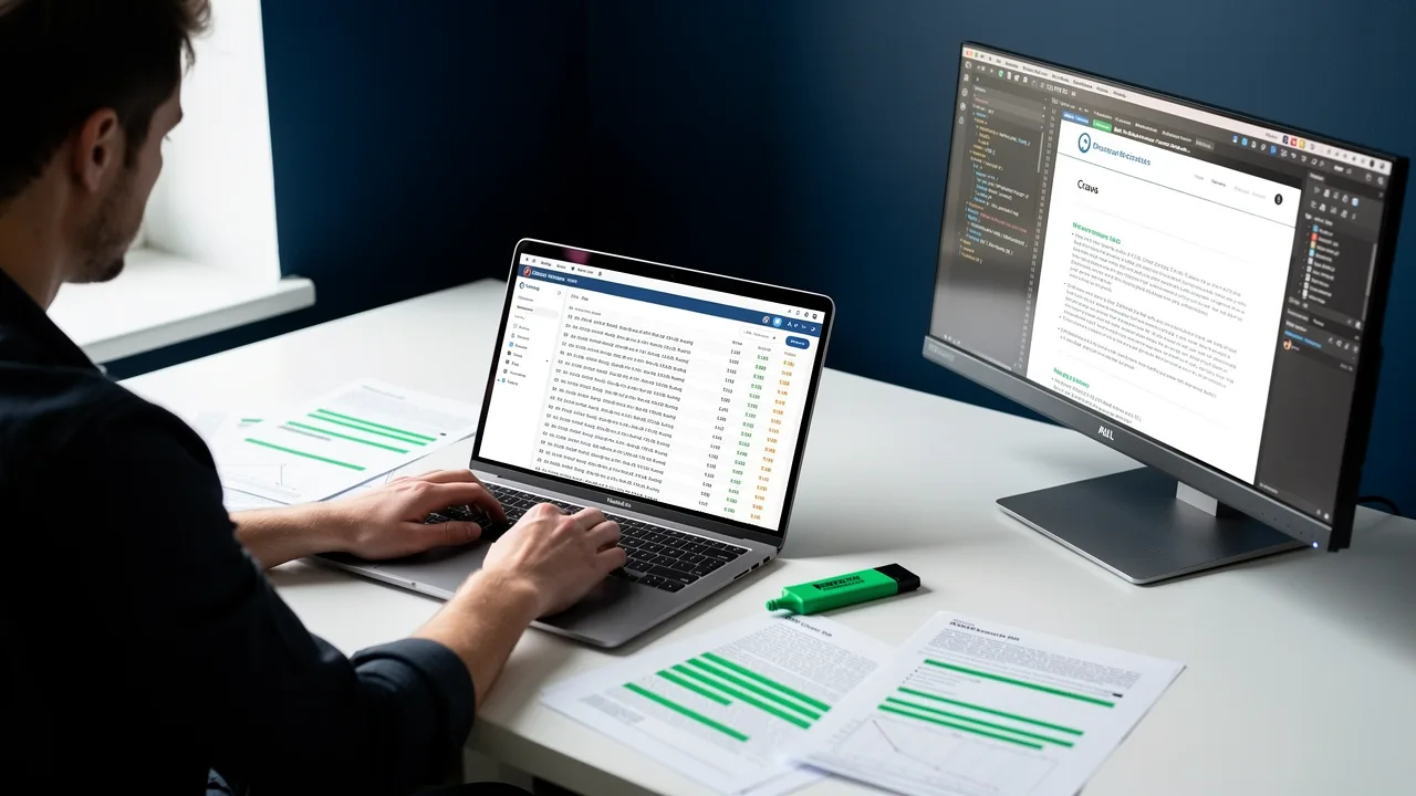 SEO manager planning a technical audit and content roadmap