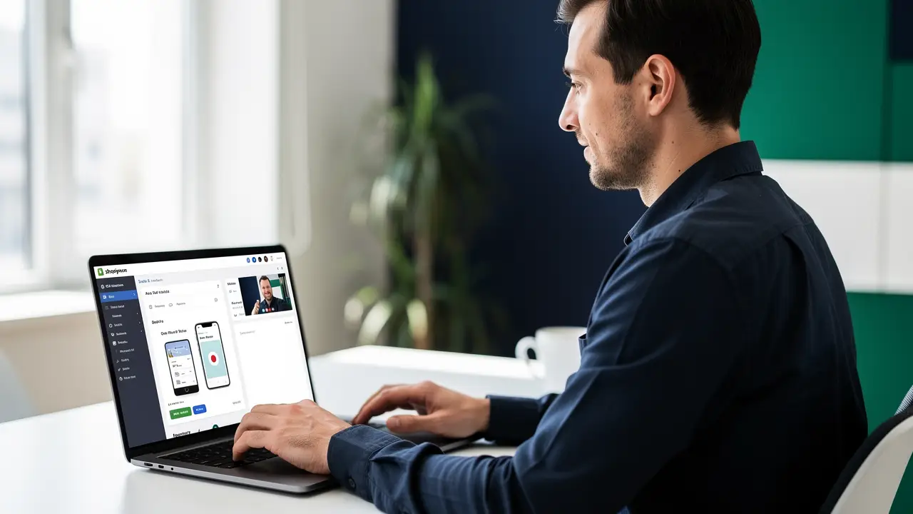 Screen-sharing a Shopify development store during a video interview