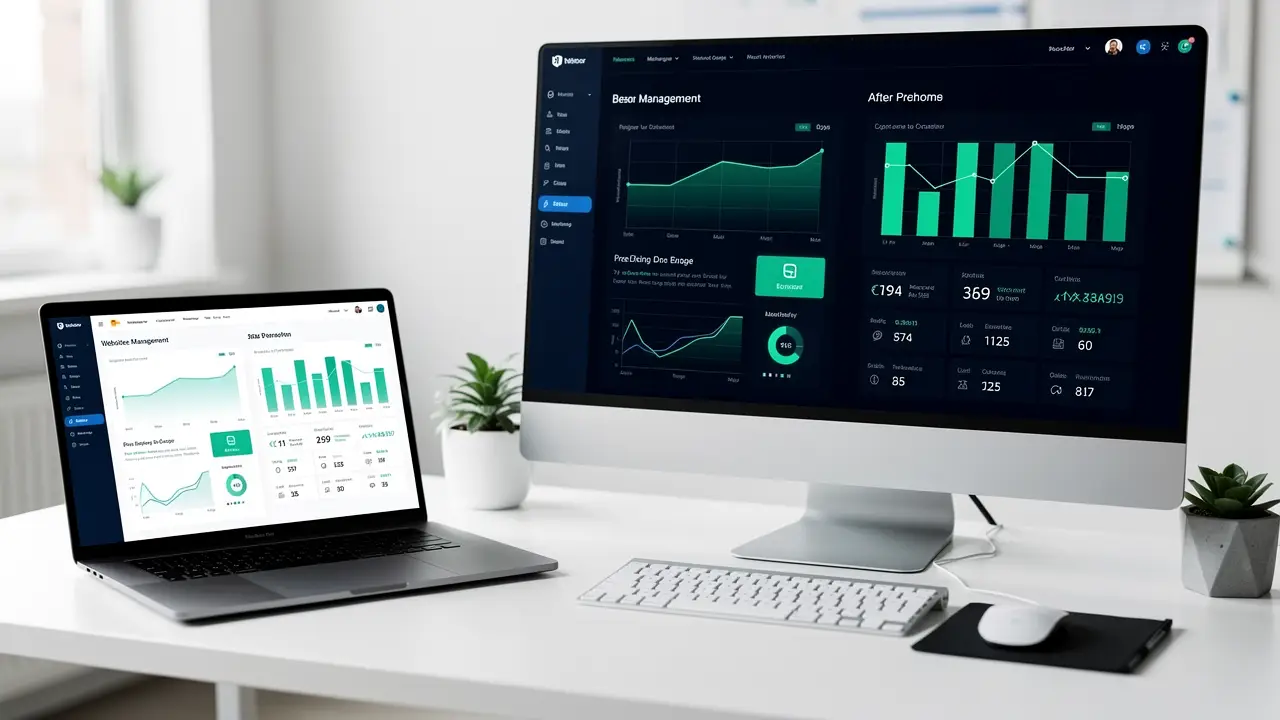 A web administrator publishing and updating pages inside a CMS dashboard