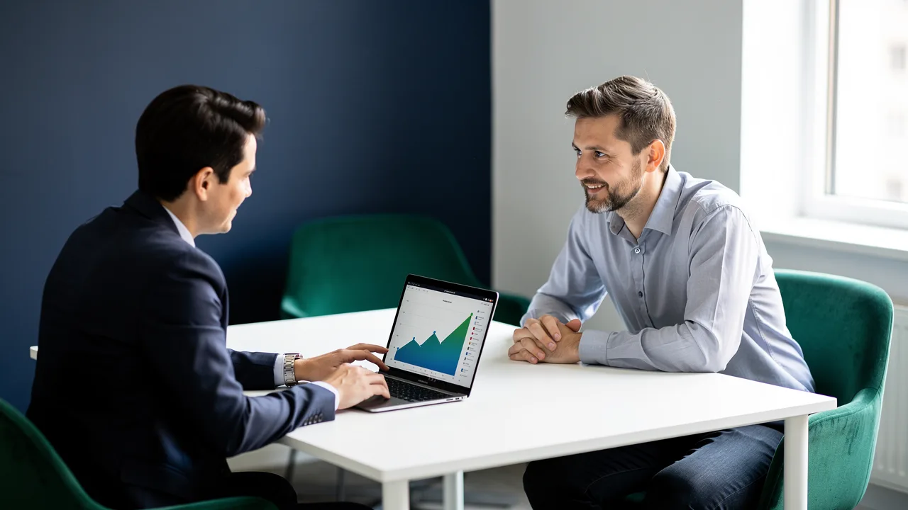 Web content manager negotiating a raise with performance data