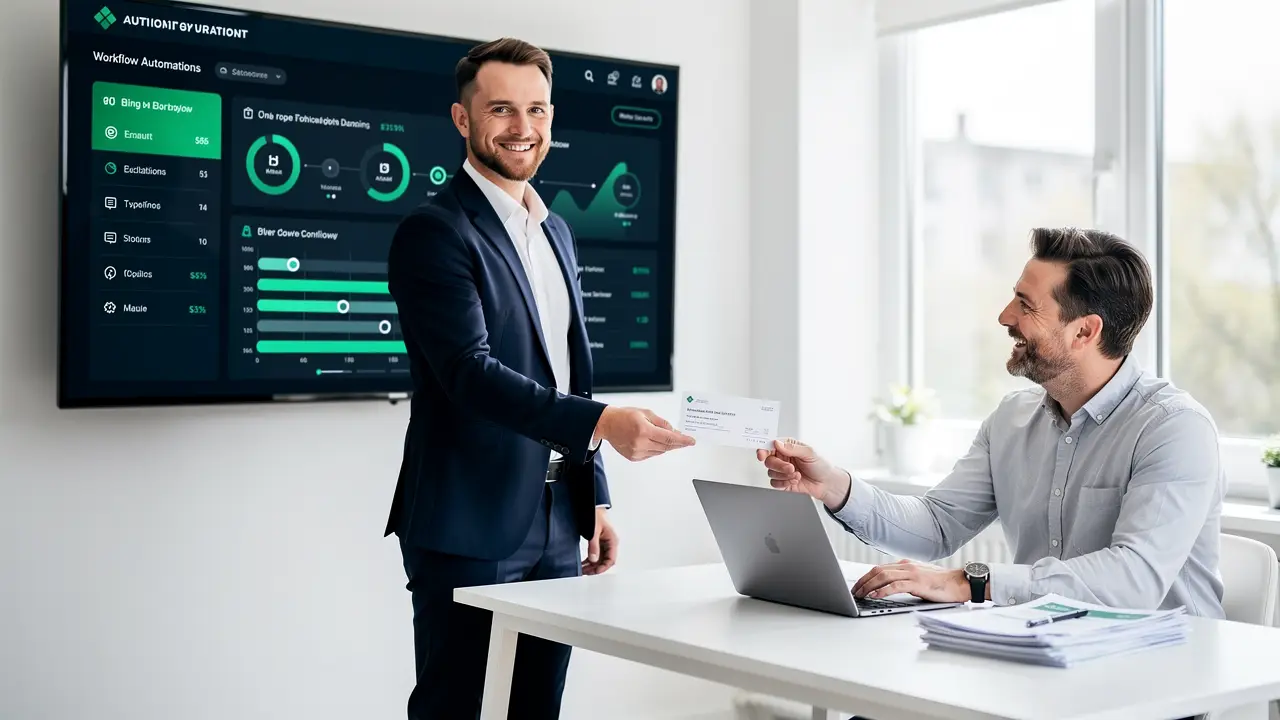 An automation consultant getting paid to build workflows for a happy business client