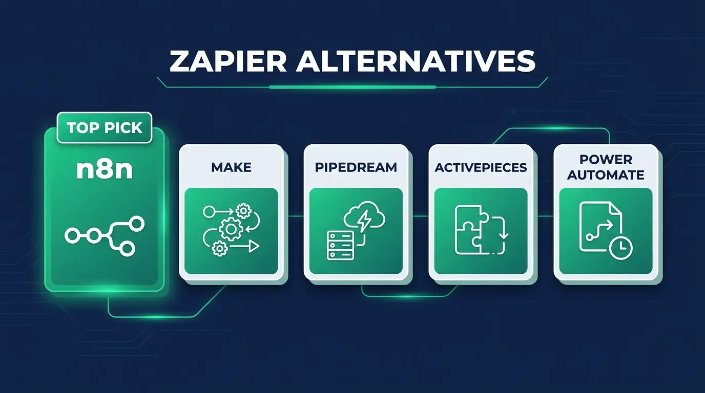 The best Zapier alternatives ranked, with n8n as the top pick for builders